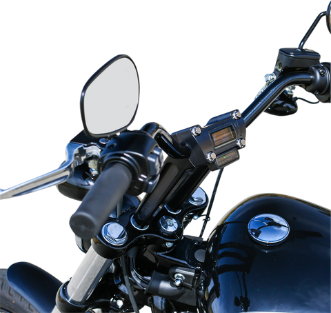 Handlebar Risers - Straight - 8" - Gauge Cutout - Black