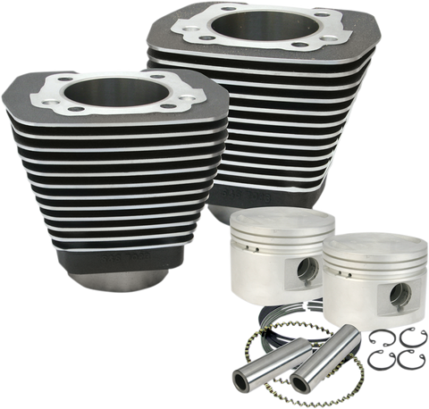 Cylinder & Piston Kit - 80" - Evolution Big Twin - Wrinkle Black