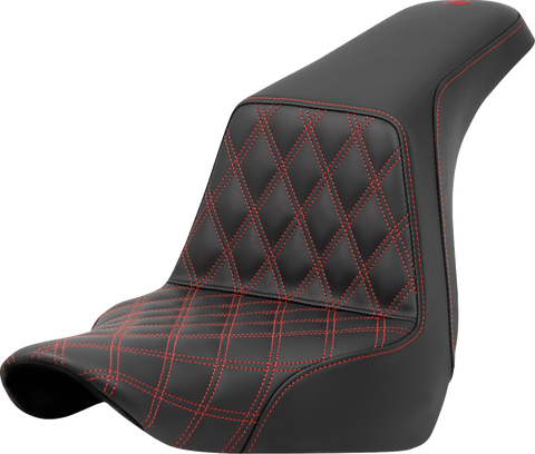 Step-Up Seat - Front Lattice Stitch - Red Stitch - FXLR/FLSB &