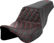 Step-Up Seat - Front Lattice Stitch - Red Stitch - FLH/FLT '08-'23