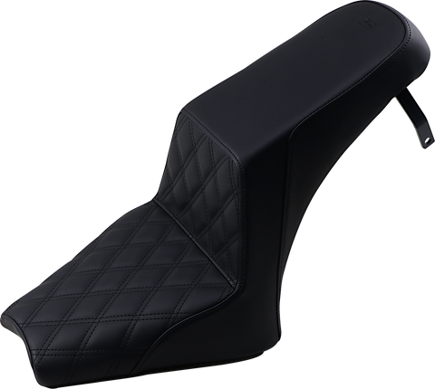 Step-Up Seat - Front Lattice Stitch/Rear Smooth - Black - Scout Bobber