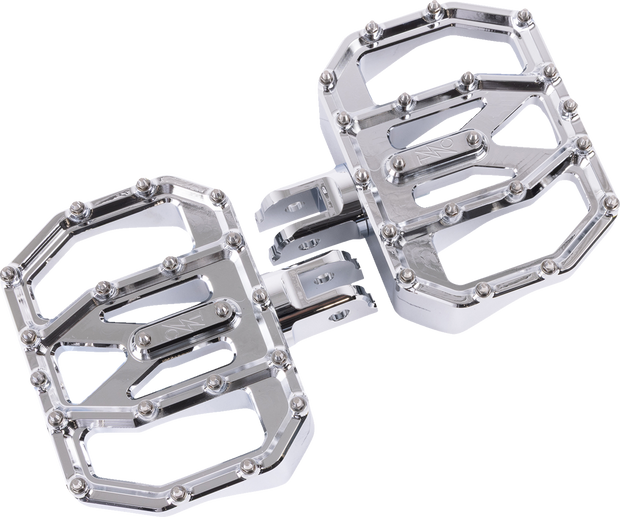 Mini Aggressor Floorboards - Chrome - Front