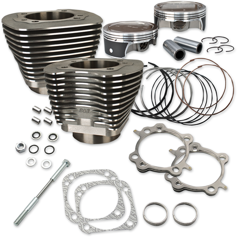124" Big Bore Cylinder Kit - Wrinkle Black - Twin Cam