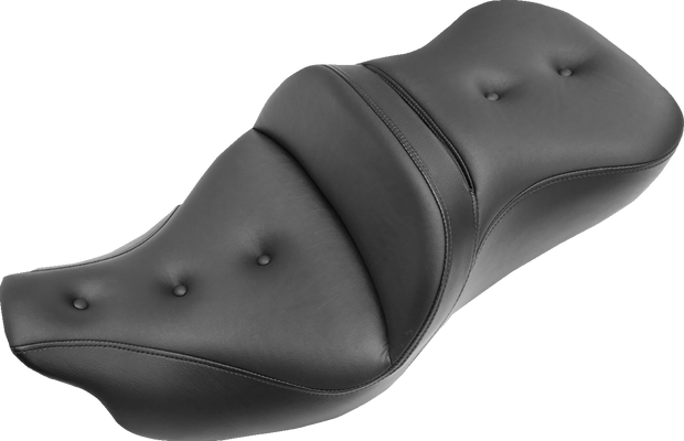 Pillow-Top Roadsofa™ Seat - with Backrest - Black - FLH/FLT &