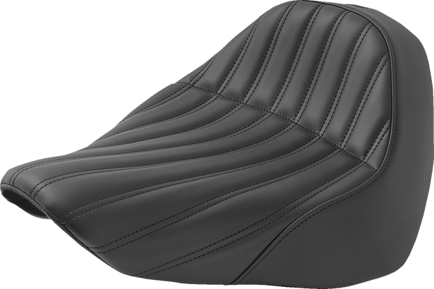 Knuckle Solo Seat - Ribbed - Black - FL/FX &