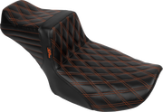 Tailwhip Daddy Long Legs Seat - Burnt Orange Double Diamond Stitch - FLH/FLT '23-'24