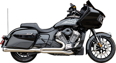 2-into-1 Qualifier Exhaust System - Brushed Stainless Steel - 49 State - Indian with PowerPlus