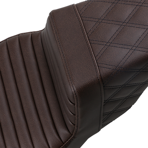 Step-Up Seat - Front Tuck-n-Roll/Rear Lattice Stitch - Brown - FL &