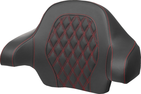 Tour-Pak® Backrest Pad - Lattice Stitch - Red Stitch - FL &