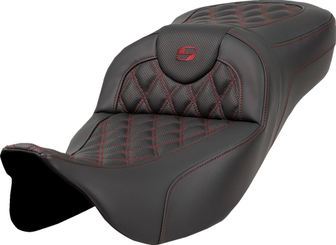 Extended Reach Roadsofa™ Seat - Lattice Stitch - Burgundy Stitch - without Backrest - FL &