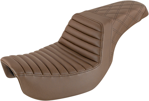 Step-Up Seat - Front Tuck-n-Roll/Rear Lattice Stitch - Brown