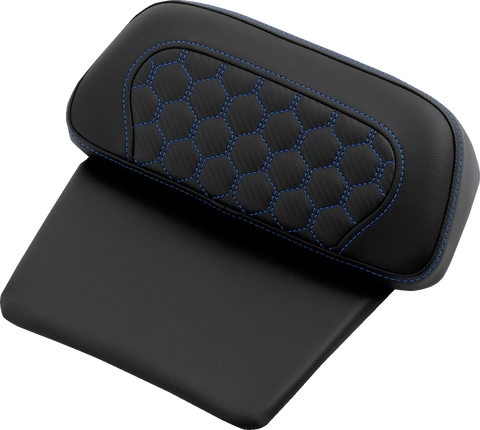 Chopped Tour Pak Pad - Honeycomb - Blue Stitching - FLH/FLT &
