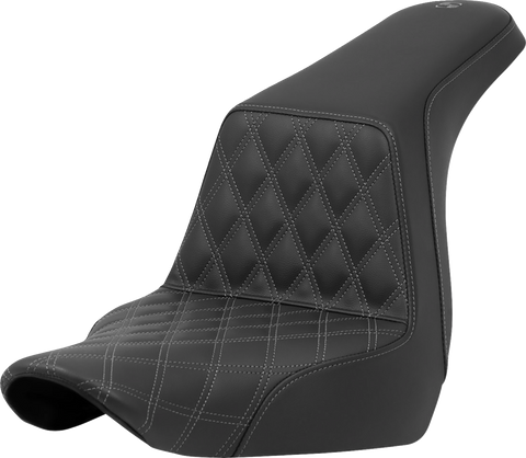 Step-Up Seat - Front Lattice Stitch - Gray Stitch - FXLR/FLSB &