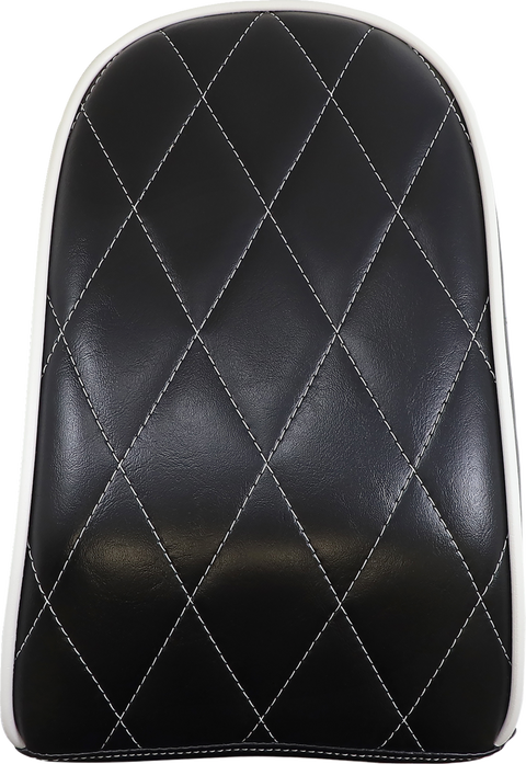 Bare Bones Pillion Pad - Diamond - Black w/ White Stitch - FL/FX &