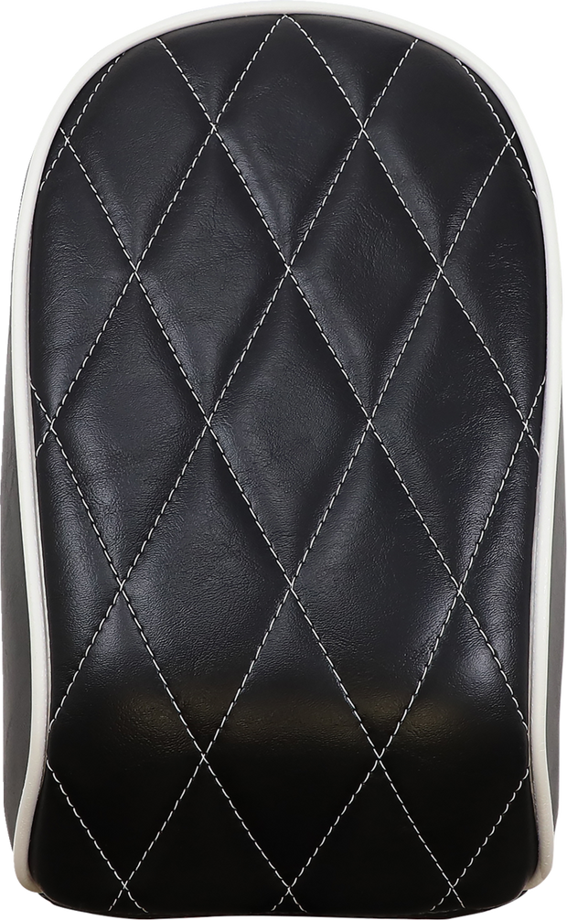 Bare Bones Pillion Pad - White Diamond - Black - FL/FX &