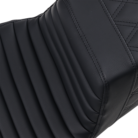 Step-Up Seat - Front Tuck-n-Roll/Rear Lattice Stitch - Black - FL &