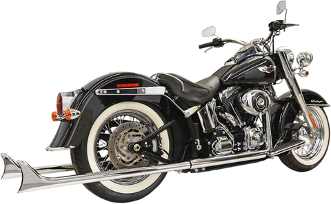 True Duals Exhaust System with Fishtail Mufflers Â— without Baffles