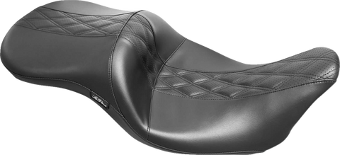 Maverick Seat - without Backrest - HR Black Inlay Double Diamond - Black - FL &