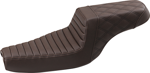 Step-Up Seat - Front Tuck-n-Roll/Rear Lattice Stitch - Brown