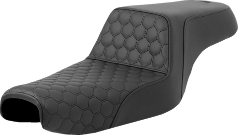Step-Up Seat - Honeycomb - Black Stitching - 3.3 Gal Tank - Sportster &