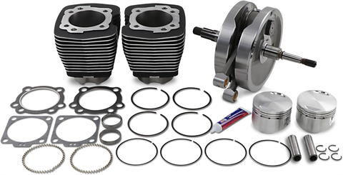 96" Sidewinder® - 3.625" Big Bore - Stroker Kit - Wrinkle Black - Evolution Big Twin
