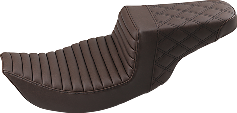 Step-Up Seat - Front Tuck-n-Roll/Rear Lattice Stitch - Brown