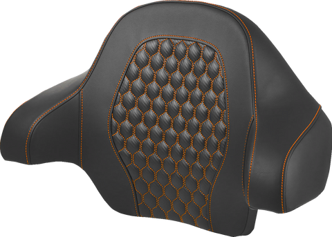 Tour Pack Backrest Pad - Honeycomb - Orange Stitching - FL &