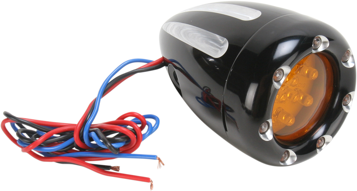 Turn Signals - LED - Deep Cut - Black/Amber - White Ring
