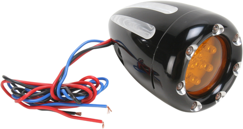 Turn Signals - LED - Deep Cut - Black/Amber - White Ring