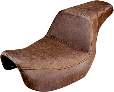 Step-Up Seat - Rear Lattice Stitched - Brown - Dyna