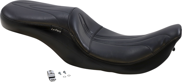 Sorrento 2-Up Seat - Stitched - Black - FLHR &