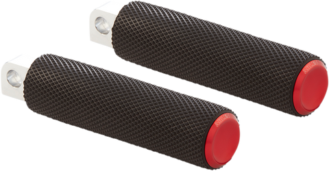 Passenger Knurled Footpegs - Red - FL/FX &
