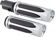 Deep Cut Comfort Series Grips - TBW - Chrome