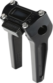 Handlebar Risers - Straight - 6" - Gauge Cutout - Black
