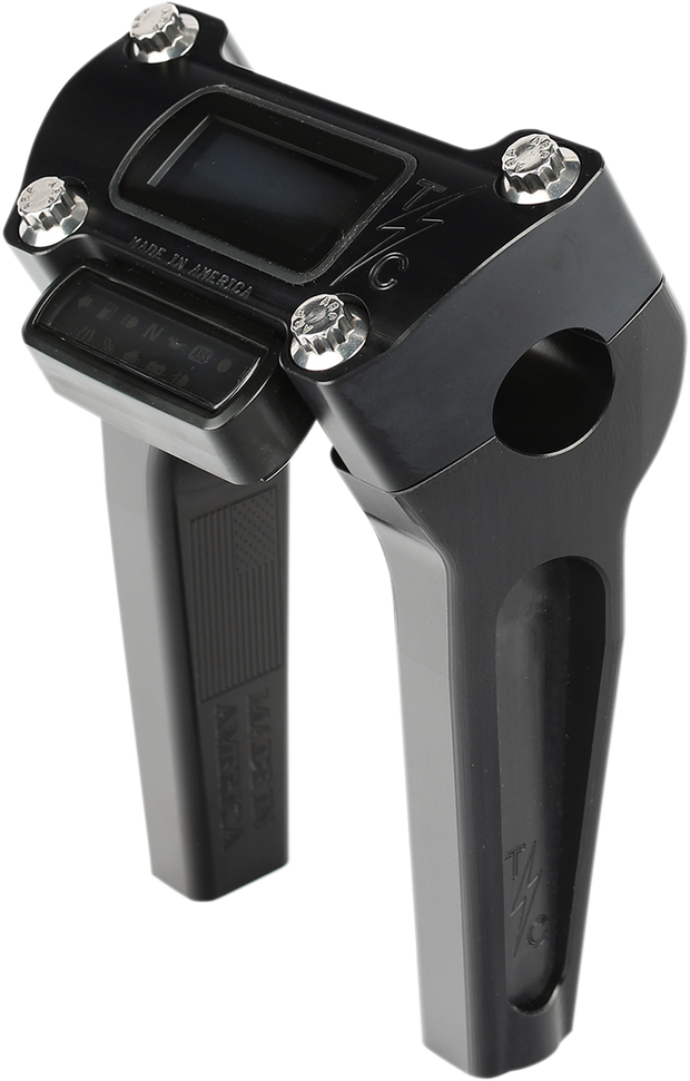 Handlebar Risers - Straight - 6" - Gauge Cutout - Black