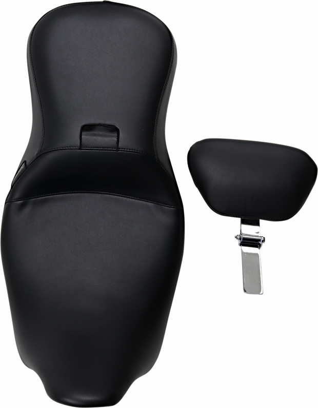Outcast Seat - 2-Up - With Backrest - Smooth - Black - FL &