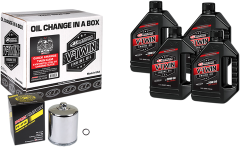Quick Change Twin Cam Synthetic 20W-50 Oil Change Kit - Chrome Filter