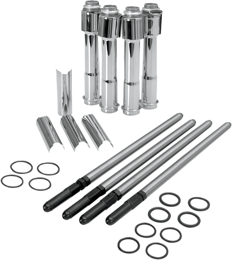 Adjustable Pushrod Kit - Chrome Covers - XL &