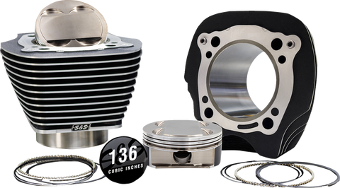 132" High Compression | 136" Big Bore Kit - 4.320" Bore - Black w/o Highlighted Fins - M8