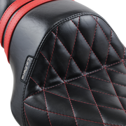 Stubs Spoiler Seat - Diamond - Black w/ Red Stripes - XL '04-'23