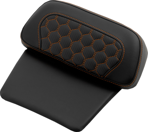 Chopped Tour Pak Pad - Honeycomb - Orange Stitching - FLH/FLT &