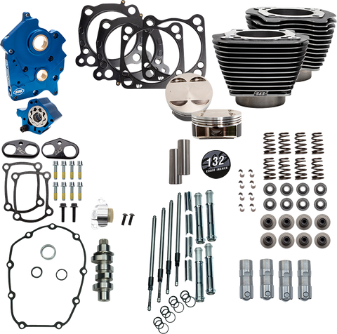132" Power Pack - 550 Chain Drive - Water Cooled - Black Granite w/Highlight Fins - M8