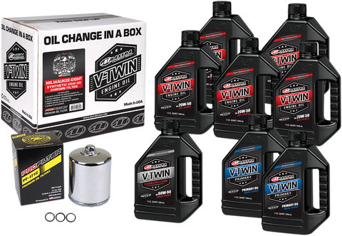 M8 Synthetic 20W-50 Oil Change Kit - Chrome Filter