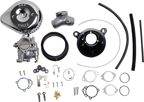 Super G Carburetor with Stealth Air Cleaner Kit - Chrome - Evolution Big Twin