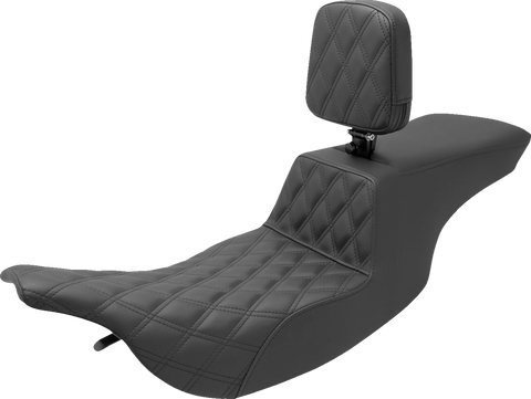 Tour Step-Up Seat - Rider Backrest - Front Lattice Stitch - FL &