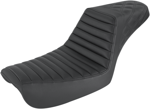 Step-Up Seat - Front Tuck-n-Roll/Rear Lattice Stitch - Black - FXD