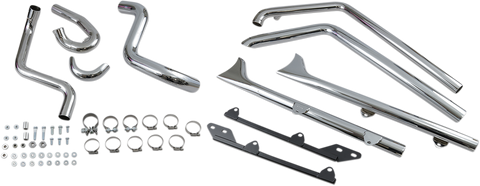 True Duals Exhaust System with Fishtail Mufflers Â— without Baffles