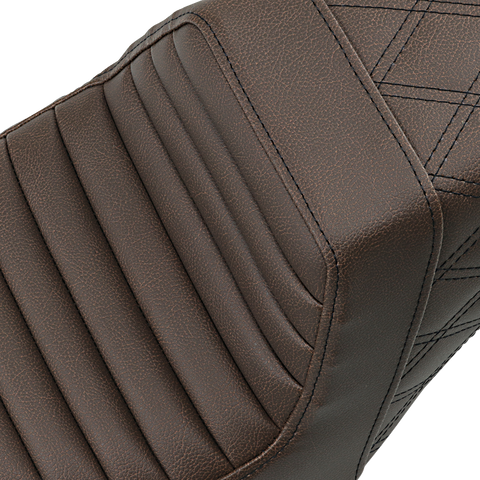 Step-Up Seat - Front Tuck-n-Roll/Rear Lattice Stitch - Brown