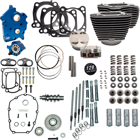129" Power Pack - 550 Gear Drive - Oil Cooled - Wrinkle Black w/Highlight Fins - M8