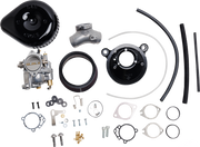 Super G Carburetor with Stealth Air Cleaner Kit - Gloss Black - Evolution Big Twin
